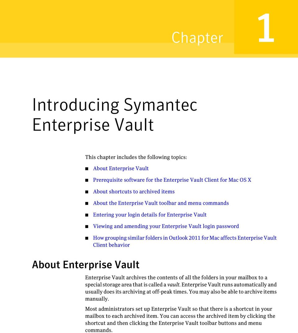 veritas enterprise vault client for mac